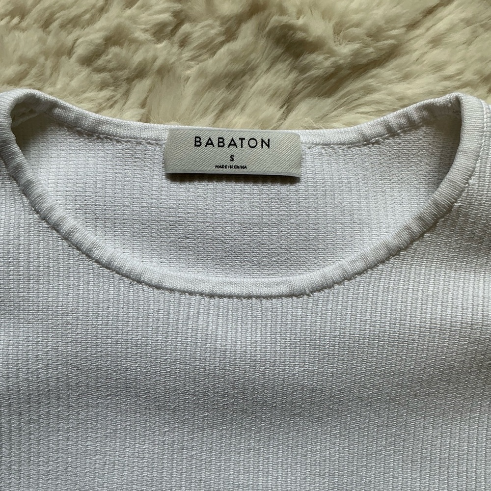 Babaton Ribbed White Top - Picture 2 of 3